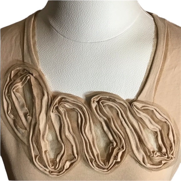 MNG women’s Beige sleeveless Top Sz XL - Picture 2 of 3